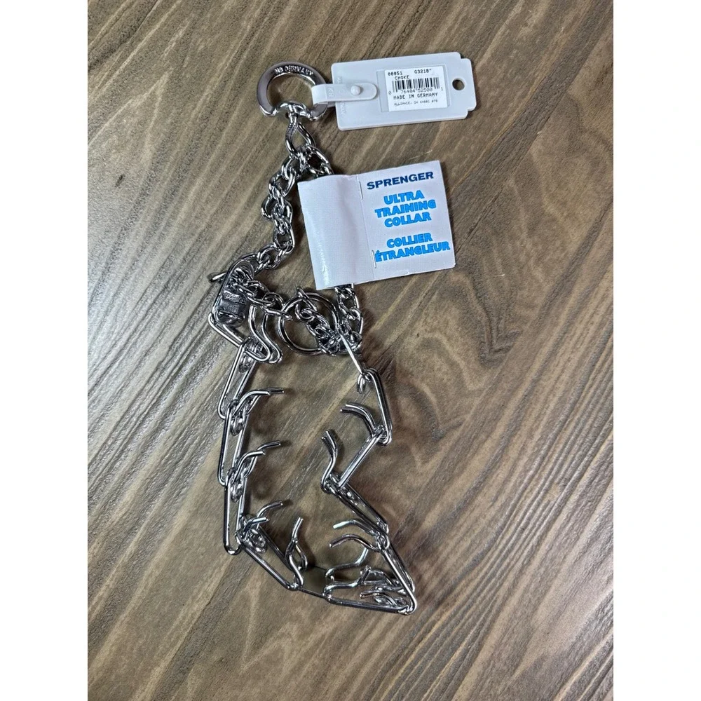Herm Sprenger Ultra Training Collar Dog 18in Silver New Chrome 3.25mm Prong